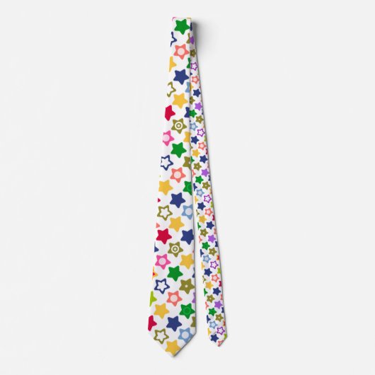 Naadloze kinder leuke cartoon sterren kleurrijk he stropdas (Voorkant)