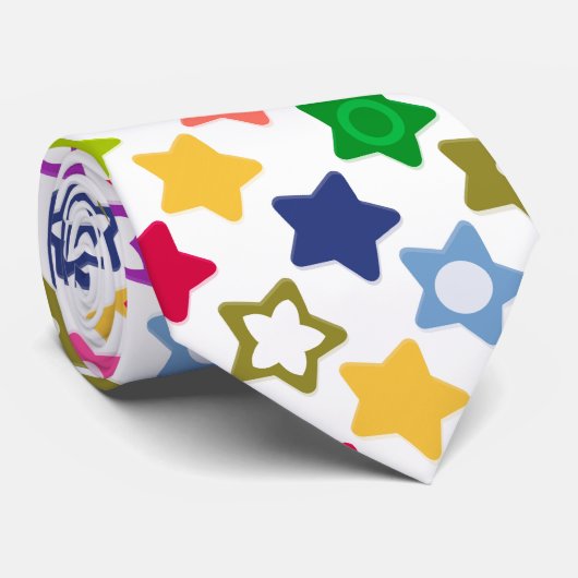 Naadloze kinder leuke cartoon sterren kleurrijk he stropdas (Opgerold)