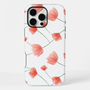 Naadloze klaprozen bloem achtergrond iPhone 16 pro max hoesje
