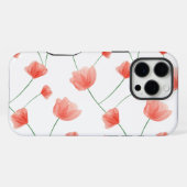 Naadloze klaprozen bloem achtergrond iPhone hoesje (Achterkant horizontaal)