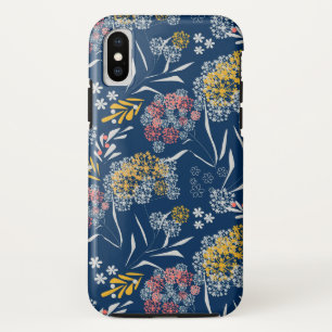 Naadloze kleine bloemen floreel patroon navy vi Case-Mate iPhone case