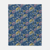 Naadloze kleine bloemen floreel patroon navy vi fleece deken (Voorkant)