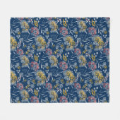Naadloze kleine bloemen floreel patroon navy vi fleece deken (Voorkant (Horizontaal))