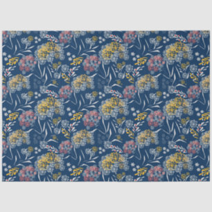 Naadloze kleine bloemen floreel patroon navy vi tissuepapier