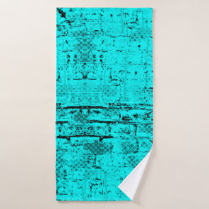 Naadloze kleur grijpturquoise. Halftone elementen Badhanddoek