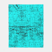 Naadloze kleur grijpturquoise. Halftone elementen Fleece Deken (Voorkant)