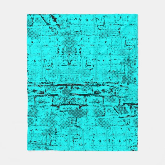 Naadloze kleur grijpturquoise. Halftone elementen Fleece Deken (Voorkant)