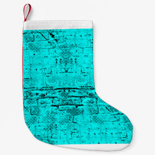 Naadloze kleur grijpturquoise. Halftone elementen Kleine Kerstsok