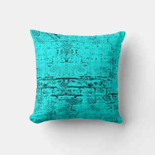 Naadloze kleur grijpturquoise. Halftone elementen Kussen