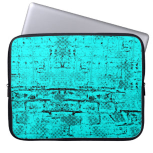 Naadloze kleur grijpturquoise. Halftone elementen Laptop Sleeve