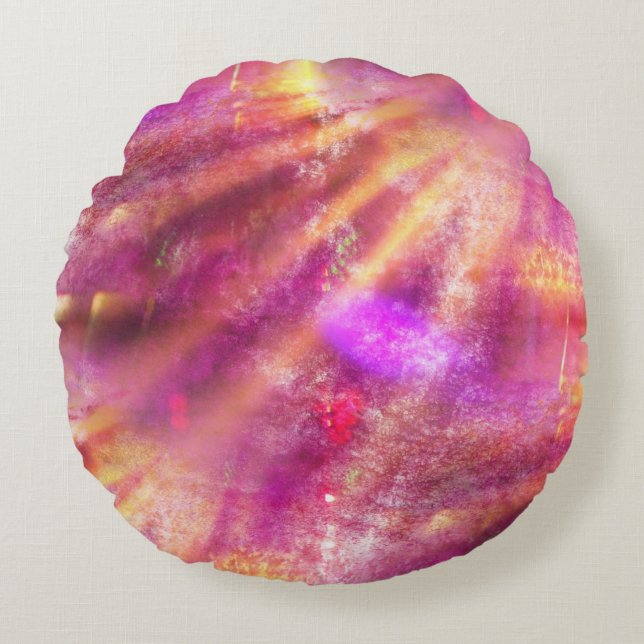 naadloze kleur paars, roze rond kussen (Voorkant)