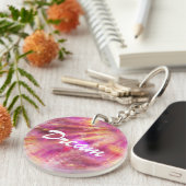 naadloze kleur paars, roze sleutelhanger (Voorkant Rechts)