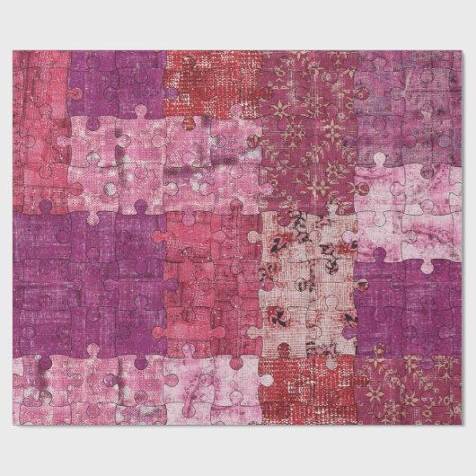 Naadloze kleuren Puzzle Patroon Cadeaupapier (Vlak)