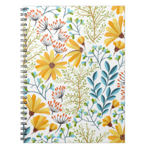 Naadloze kleurige florale achtergrondpatroon. notitieboek