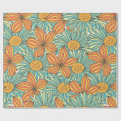 Naadloze kleurige florale vormgeving cadeaupapier (Vlak)