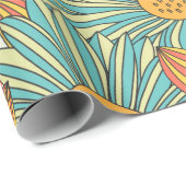 Naadloze kleurige florale vormgeving cadeaupapier (Rol Hoek)