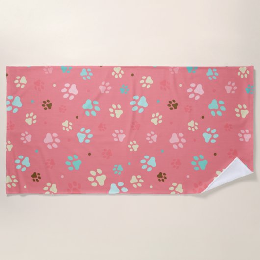 Naadloze kleurloze kleine dog pogen strandlaken (Voorkant)