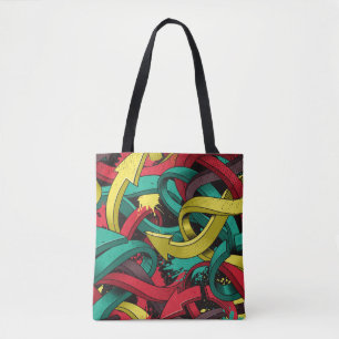 Naadloze kleurrijke achtergrond van Graffiti op do Tote Bag
