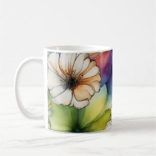 Naadloze Kleurrijke Bloemen in Waterverf Koffiemok