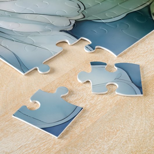 Naadloze Kleurrijke Bloemen in Waterverf Legpuzzel (Zijkant)