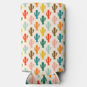 Naadloze Kleurrijke Cactus Blik Cooler (Achterkant)