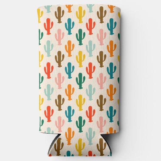 Naadloze Kleurrijke Cactus Blikhouder Seltzer Blikjeskoeler (Voorkant)