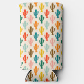 Naadloze Kleurrijke Cactus Blikje Koeler (Voorkant)
