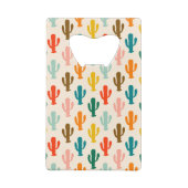 Naadloze kleurrijke cactussen creditkaart flessenopener (Achterkant)