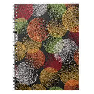 Naadloze kleurrijke cirkels patroon. Abstracte vin Notitieboek