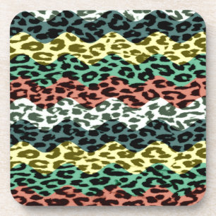 Naadloze kleurrijke dierlijke huidtextuur van luip onderzetter