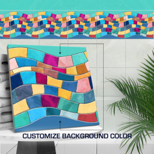 Naadloze Kleurrijke Mozaïekgolf Tegeltje