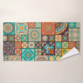 Naadloze kleurrijke patchwork-tegel met de islam, badhanddoek (Badhanddoek)
