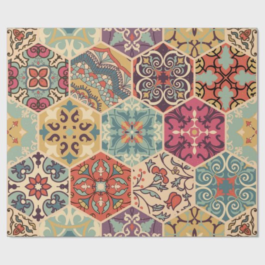 Naadloze kleurrijke patchwork-tegel met de islam,  cadeaupapier (Vlak)