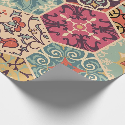 Naadloze kleurrijke patchwork-tegel met de islam,  cadeaupapier (Hoek)