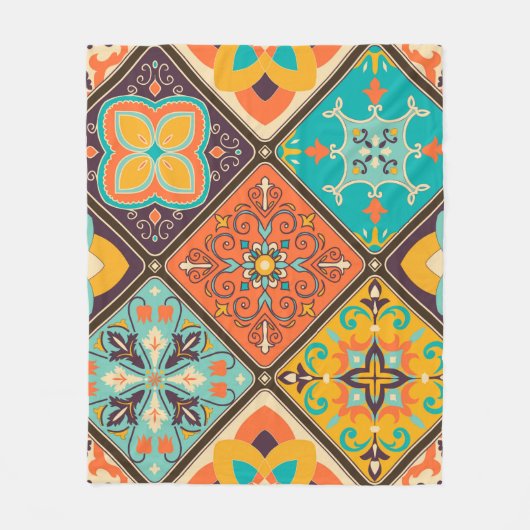 Naadloze kleurrijke patchwork-tegel met de islam, fleece deken (Voorkant)