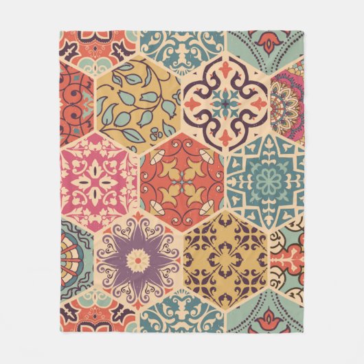 Naadloze kleurrijke patchwork-tegel met de islam,  fleece deken (Voorkant)