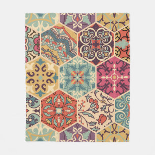 Naadloze kleurrijke patchwork-tegel met de islam, fleece deken