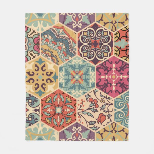 Naadloze kleurrijke patchwork-tegel met de islam,  fleece deken (Voorkant)