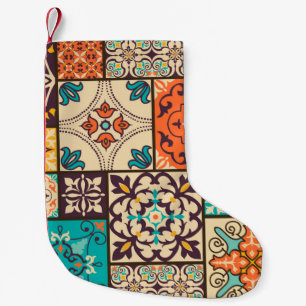 Naadloze kleurrijke patchwork-tegel met de islam, kleine kerstsok