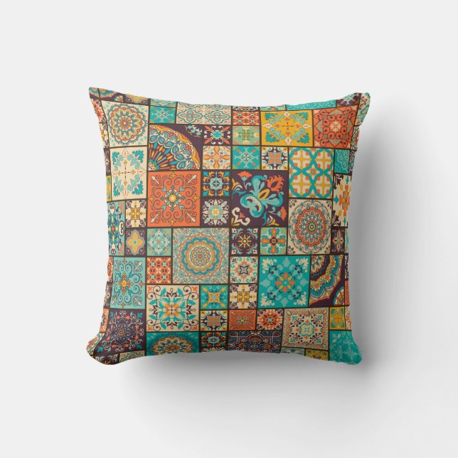 Naadloze kleurrijke patchwork-tegel met de islam,  kussen (Voorkant)