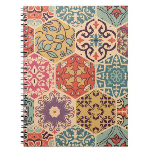 Naadloze kleurrijke patchwork-tegel met de islam,  notitieboek