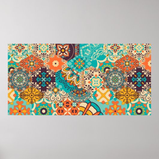 Naadloze kleurrijke patchwork-tegel met de islam, poster (Voorkant)