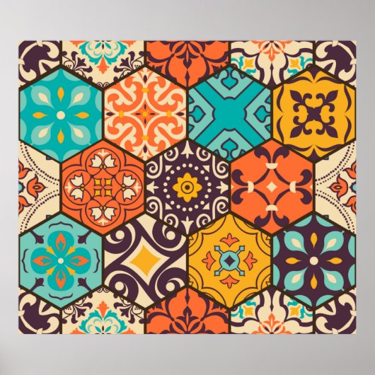 Naadloze kleurrijke patchwork-tegel met de islam,  poster (Voorkant)
