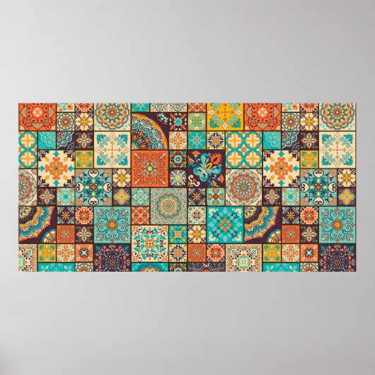 Naadloze kleurrijke patchwork-tegel met de islam,  poster (Voorkant)