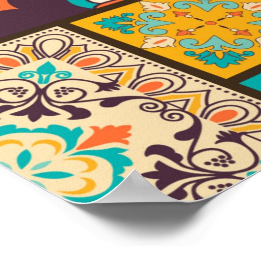 Naadloze kleurrijke patchwork-tegel met de islam,  poster (Hoek)