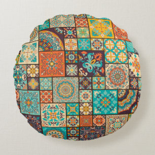 Naadloze kleurrijke patchwork-tegel met de islam, rond kussen
