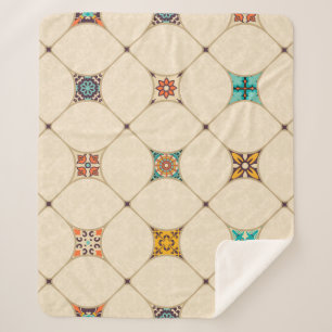 Naadloze kleurrijke patchwork-tegel met de islam, sherpa deken