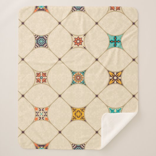 Naadloze kleurrijke patchwork-tegel met de islam,  sherpa deken (Voorkant)