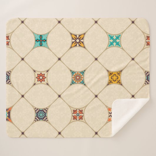 Naadloze kleurrijke patchwork-tegel met de islam,  sherpa deken (Voorkant (horizontaal))