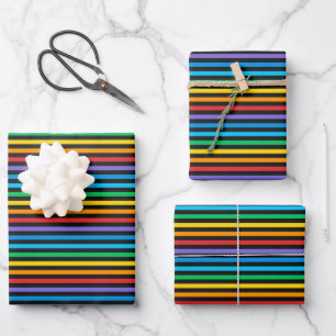 Naadloze Kleurrijke Rainbow Stripes Patroon Inpakpapier Vel